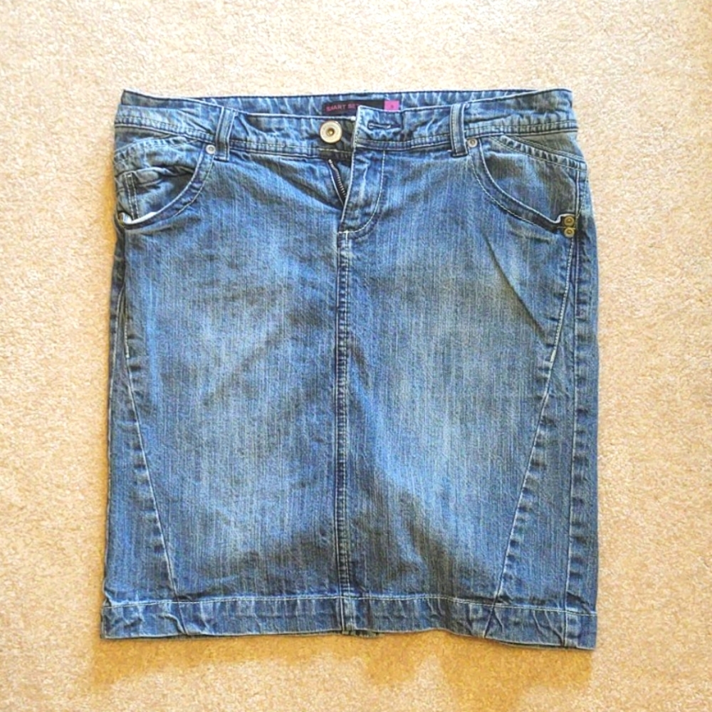 Knee length jean skirt
